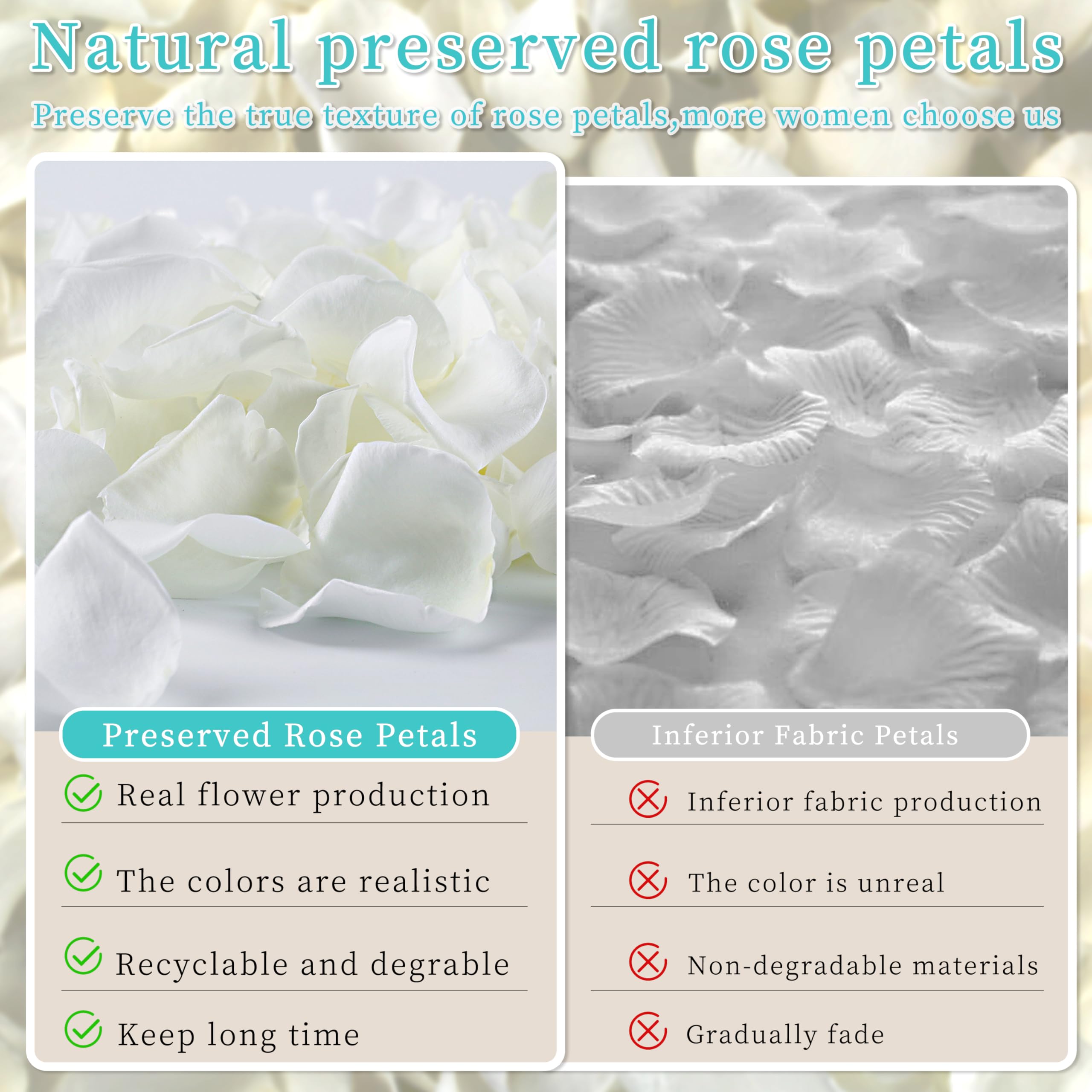 Eslibin real ivory rose petals on aisle sprinkle for dreamy ceremony ambiance.