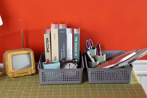 Eslite file organizer basket fits A4 papers for easy filing.