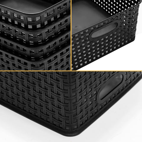 Eslite black storage basket in bathroom vanity for compact beauty supplies