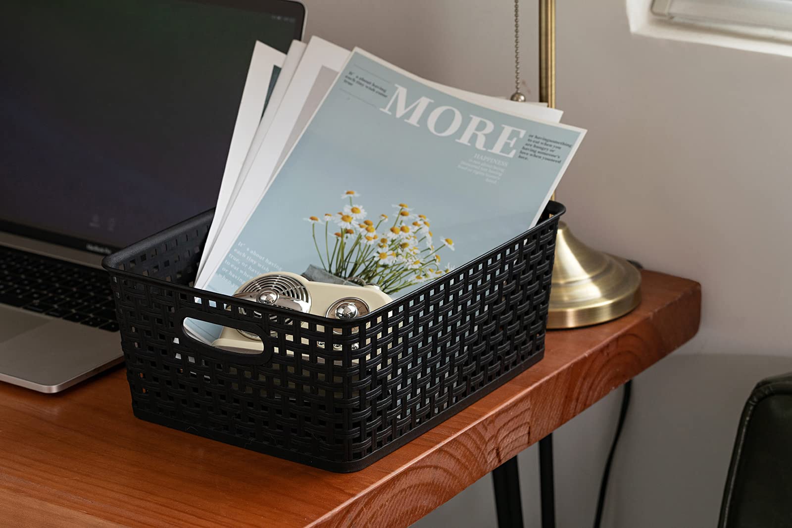 Eslite black storage baskets simplify hobby parts sorting