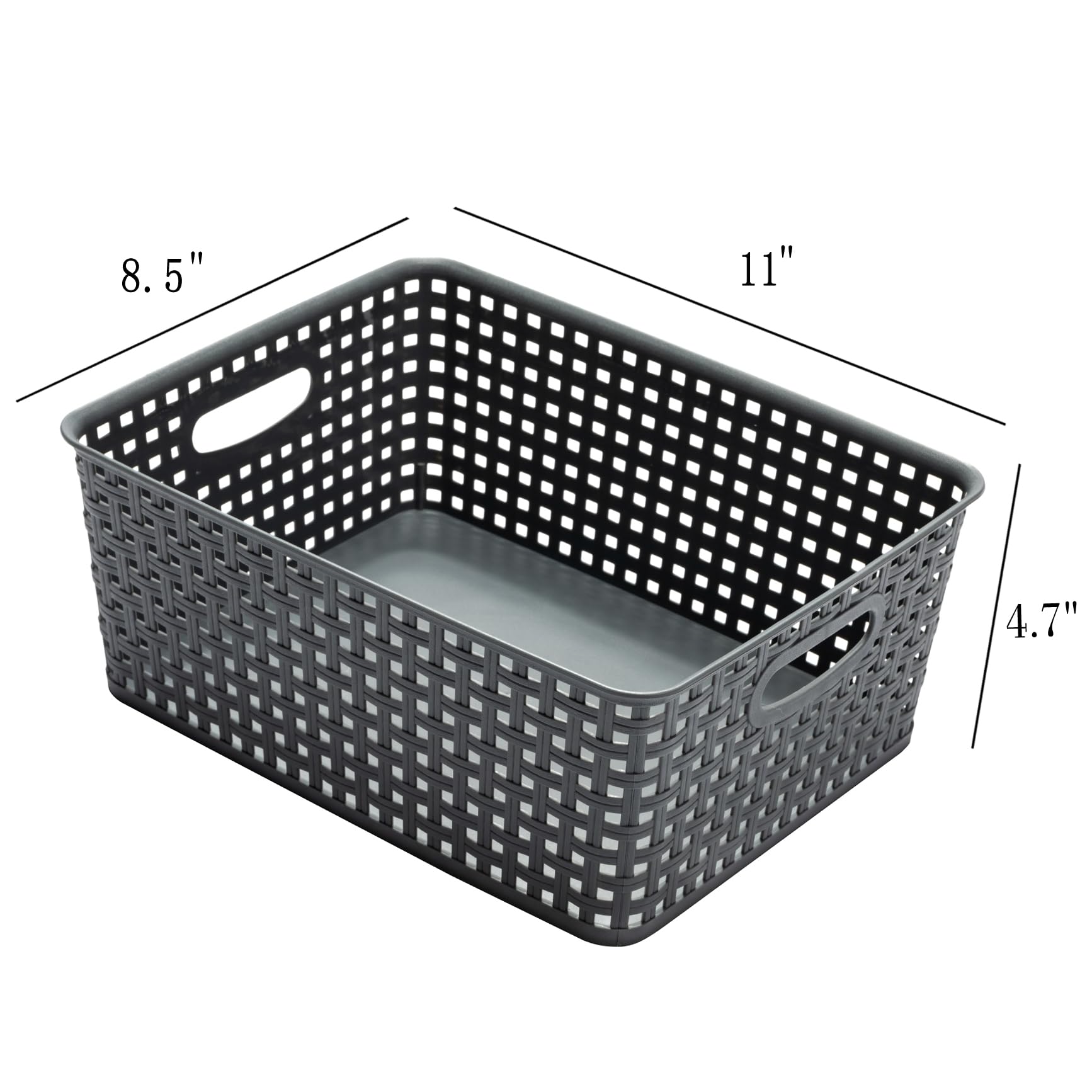 Eslite plastic storage baskets closeup weave shows durable, stylish pantry storage
