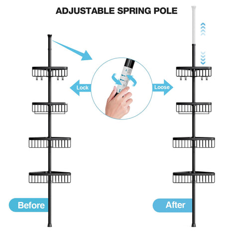 ESSEME Corner Shower Caddy easy tool-free setup in minutes.