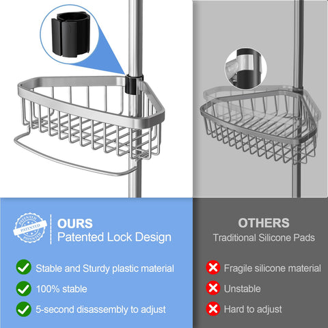 ESSEME four-basket storage caddy maximizes shampoo and body wash capacity