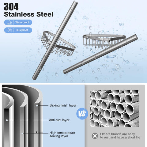 ESSEME rustproof stainless steel construction resists moisture in humid bathrooms