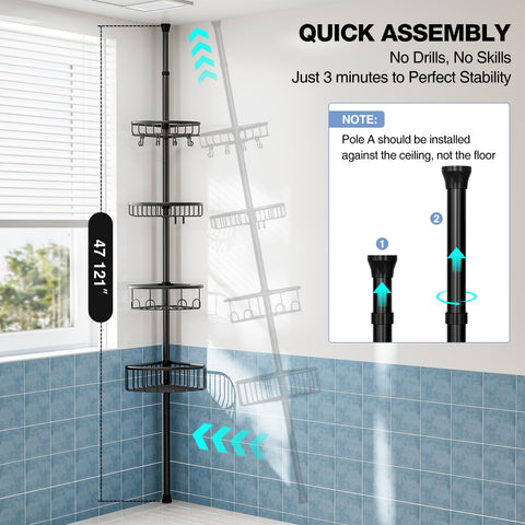 ESSEME shower caddy stainless steel baskets resist rust in humid bathrooms.