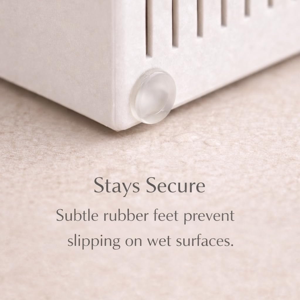 Essence and Abode Jade White dry-slots design keeps bars elevated and dry.