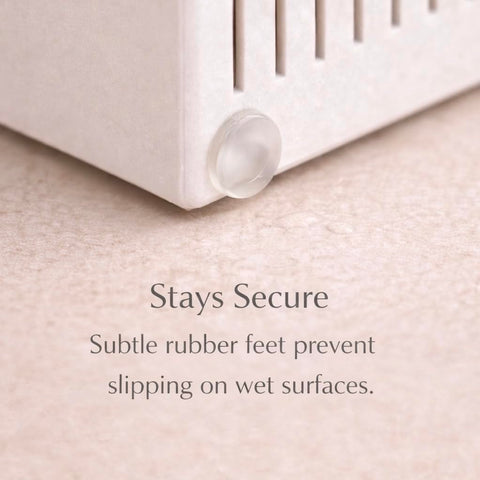 Essence and Abode Jade White dry-slots design keeps bars elevated and dry.