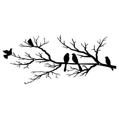 ESTART metal birds on branch silhouette enhances outdoor spaces with timeless style