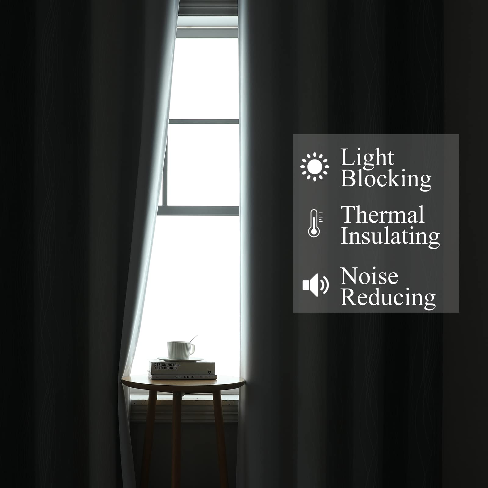 Estelar Textiler grey ombre curtains with soft fabric for bedroom privacy