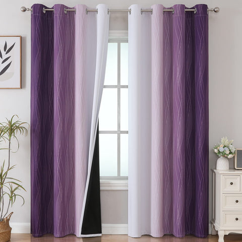 Estelar Textiler Ombre Curtains 52x84 front view showing gradient blackout and modern style
