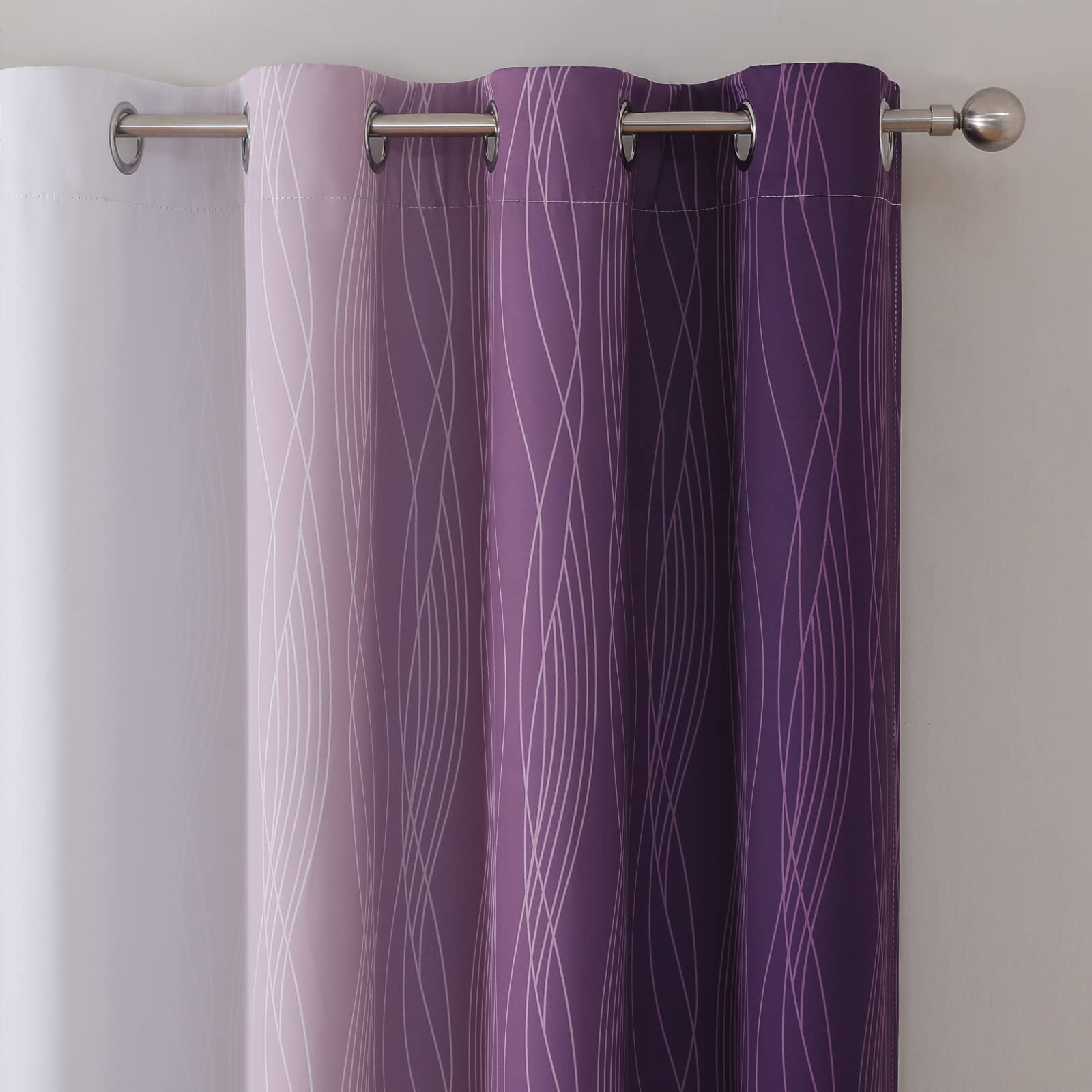 Estelar Textiler Ombre Curtains 52x84 grommets detail for easy installation