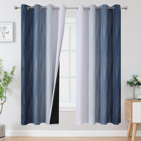 Estelar Textiler ombre curtains front view with gradient design for stylish room ambiance.