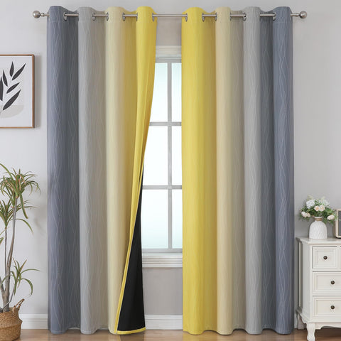 Estelar Textiler ombre gradient curtains with grommets for easy installation.