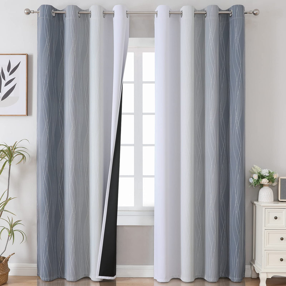 Estelar Textiler ombre gradient curtains with soft light control for living room