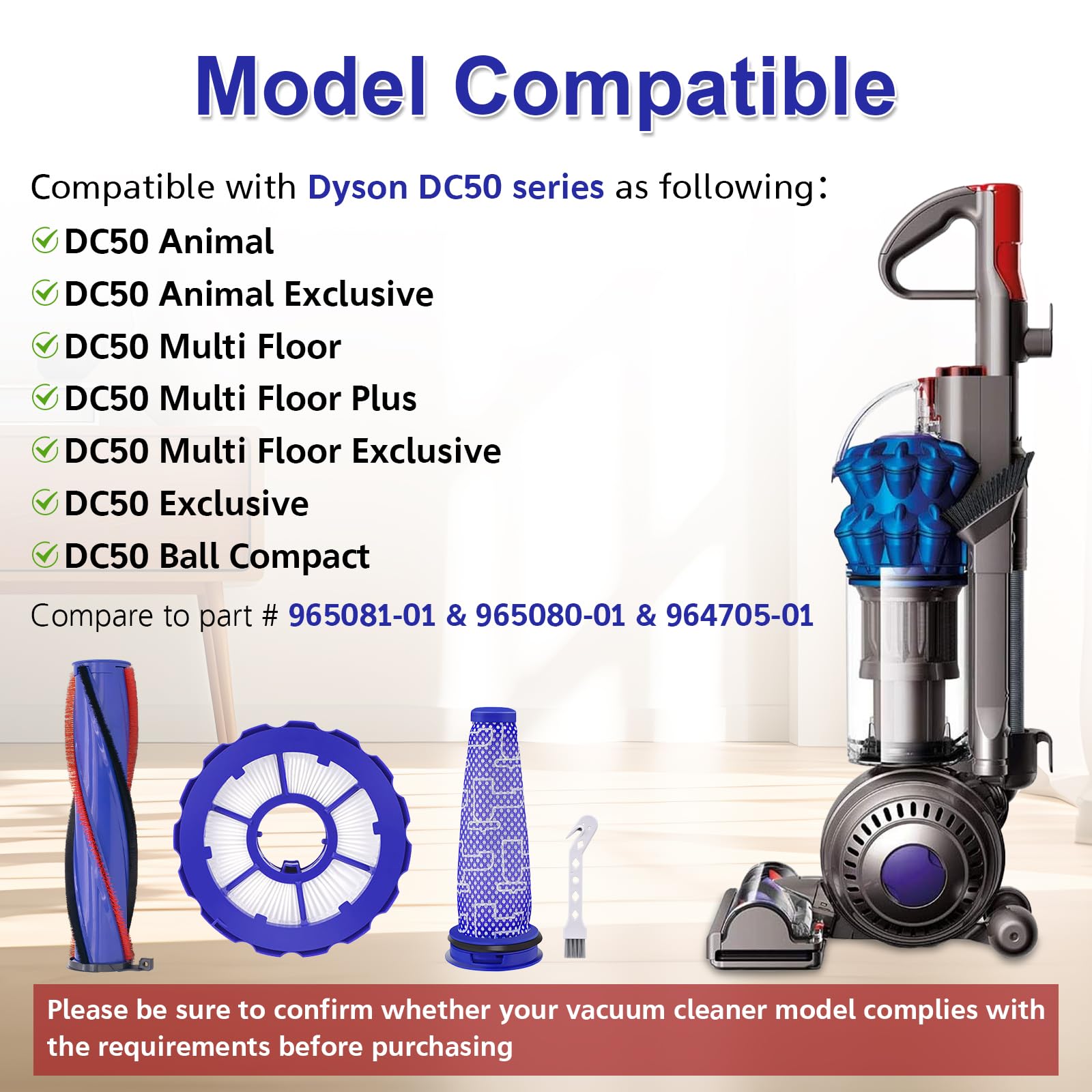 Estelife DC50 post-motor filter traps fine dust for cleaner air.
