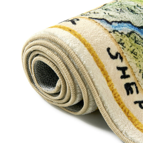 Estmy soft faux-wool texture rug offers cozy underfoot comfort for kids.