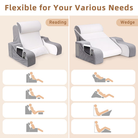 ESUERDO ergonomic reading pillow assembly ready for multiple activities