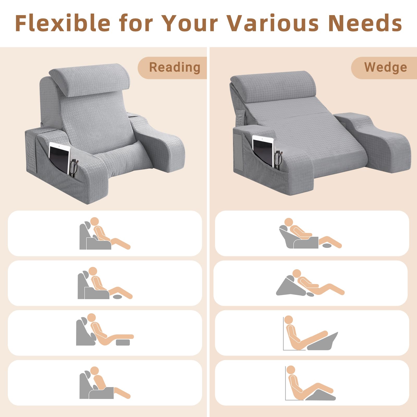 ESUERDO ergonomic setup suitable for reading, TV, or gaming.