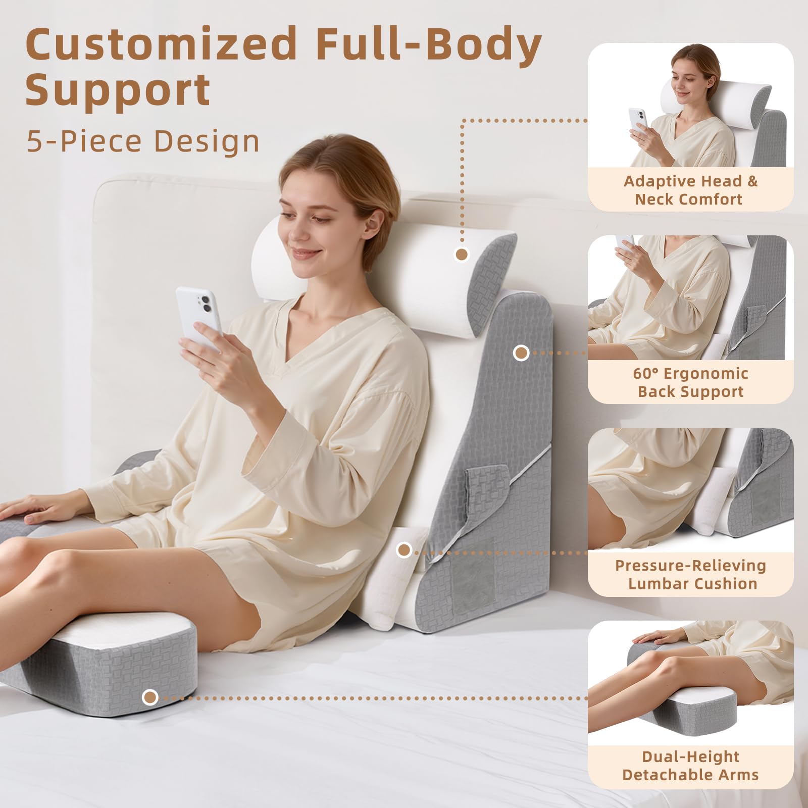 ESUERDO lumbar cushion providing lower-back comfort during use