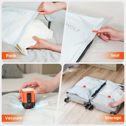 ETENWOLF bags stacked for closet or under bed storage