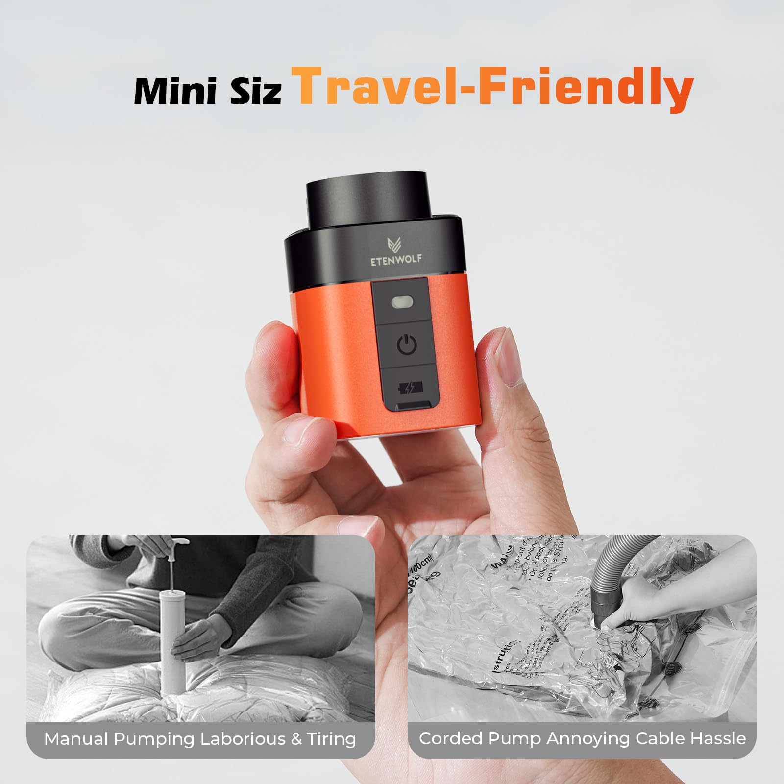 ETENWOLF cordless air pump with USB C charging