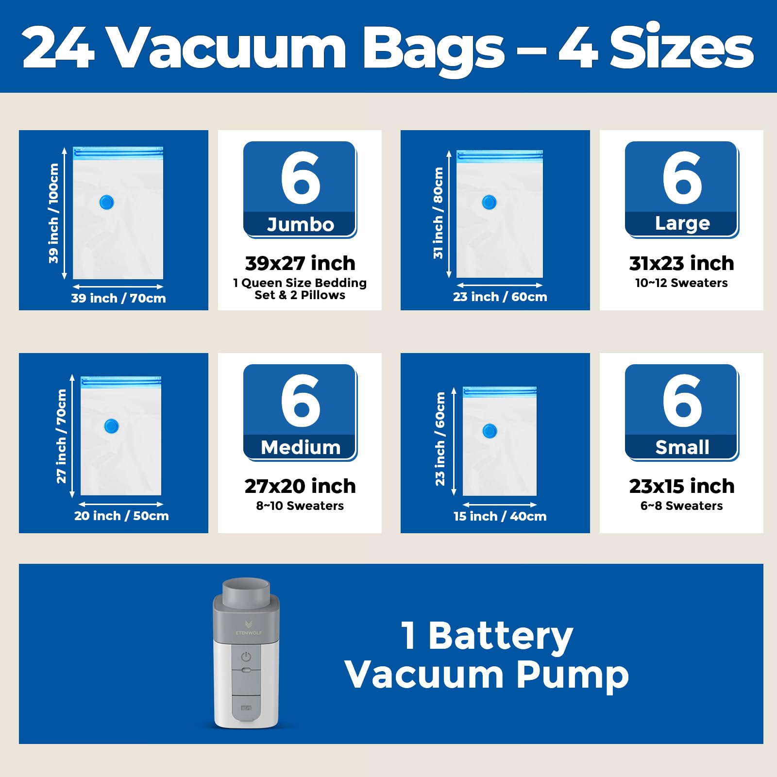 ETENWOLF small vacuum bag great for accessories and tech