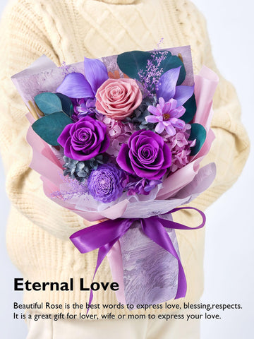 Eterfield preserved roses and hydrangea bouquet offers vibrant, low-maintenance elegance.