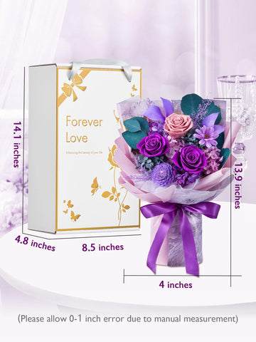 Eterfield purple and dusty pink roses bouquet adds romantic, eye-catching centerpiece.