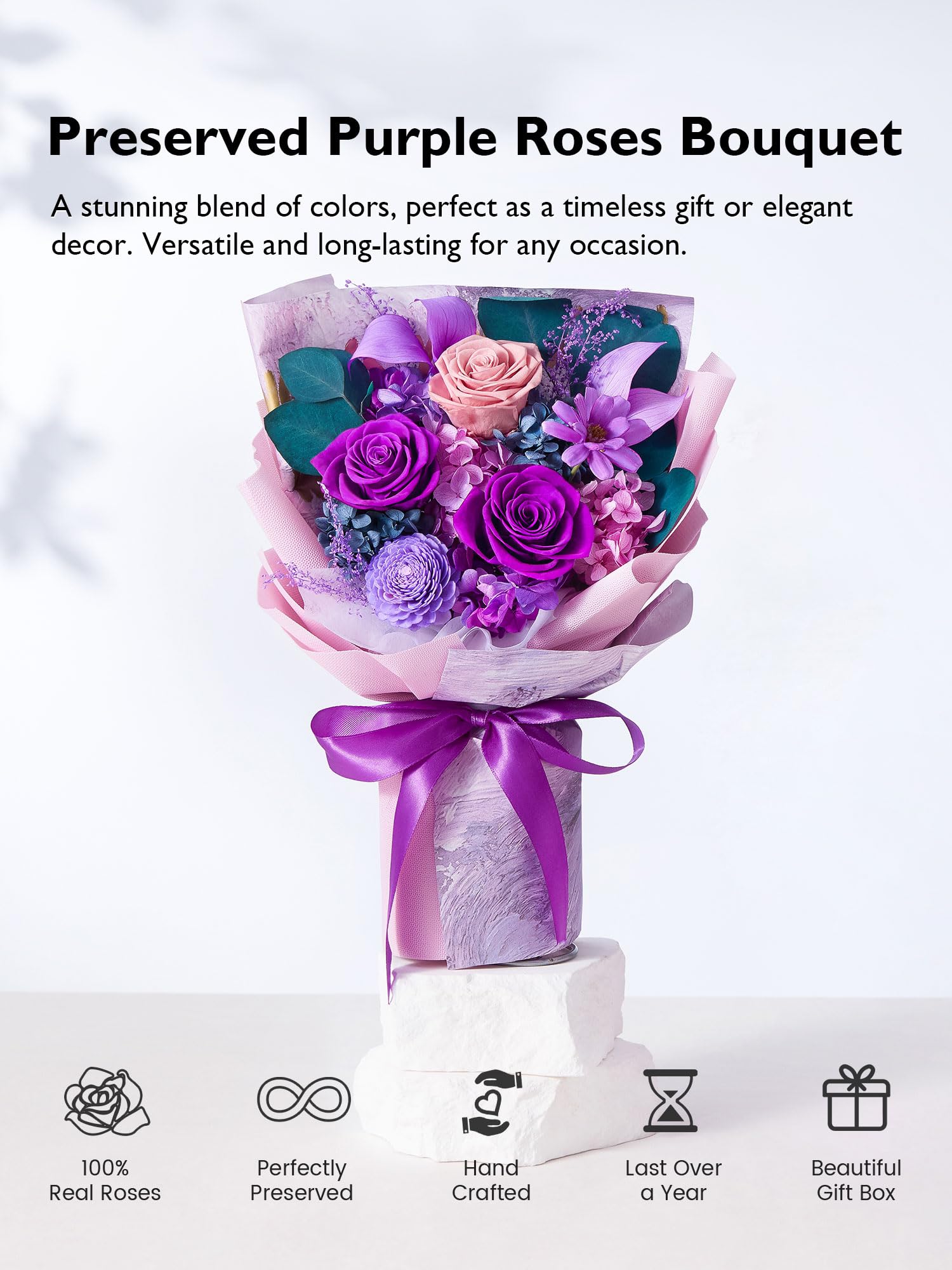 Eterfield zero-maintenance preserved flowers stay bright year-round.