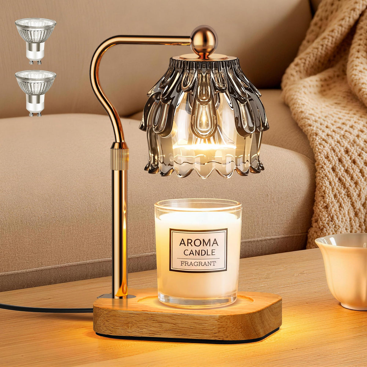 Eterfun candle warmer with flower design for flameless, safe wax melting.