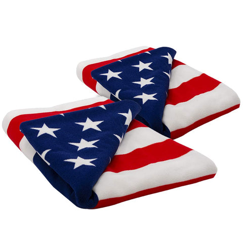 Eternal Living beach towel front view with American flag design for sunbathing