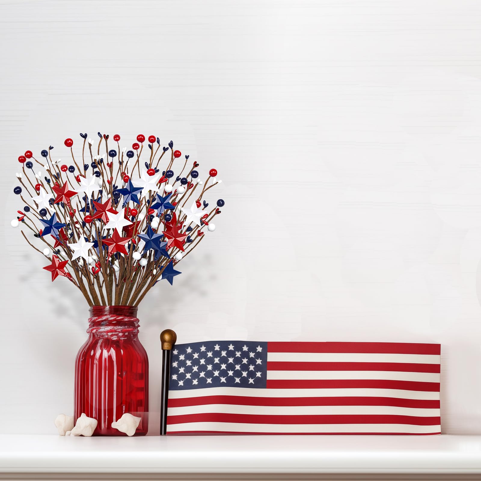 Eternity Sky vase centerpiece display enhances living room tables.