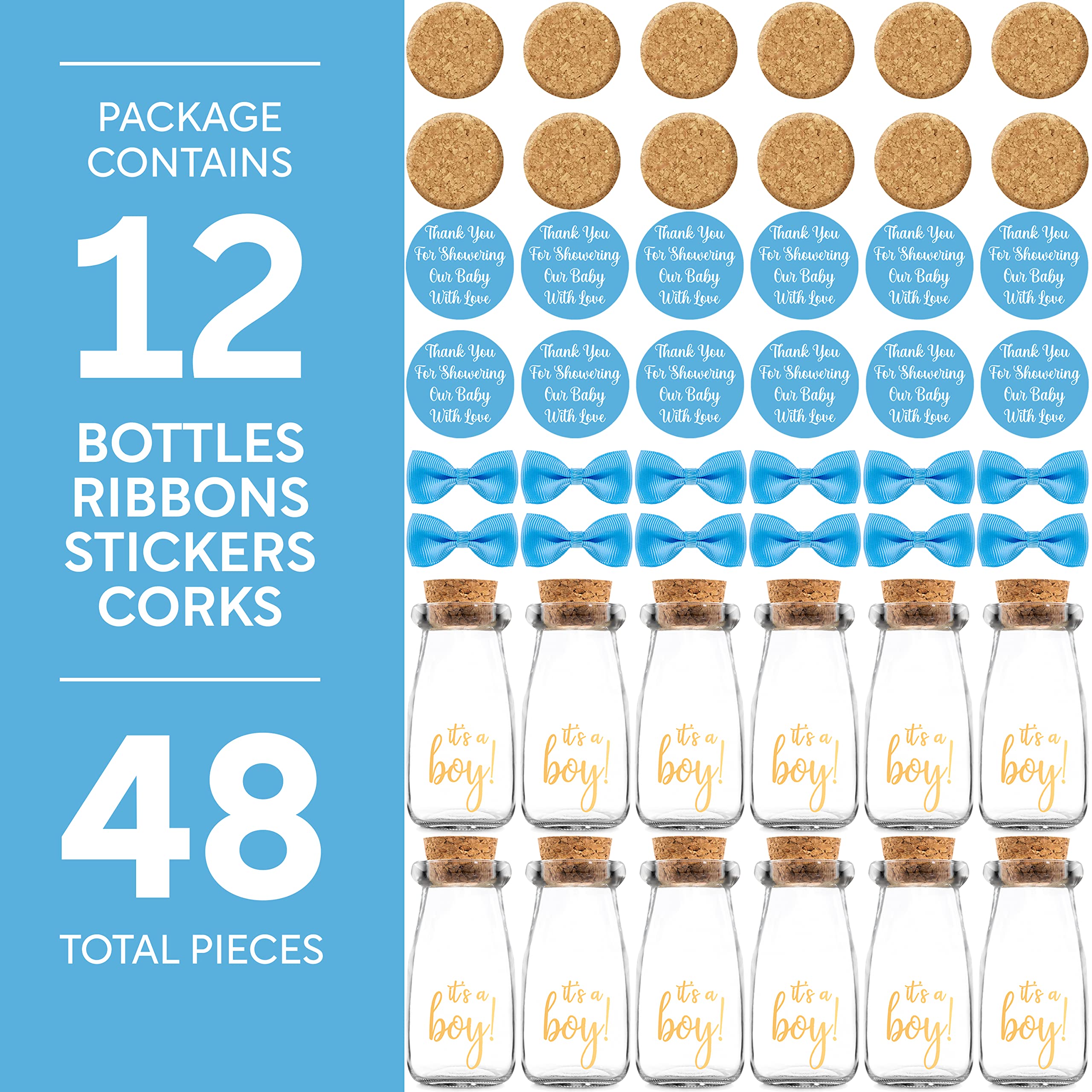 Ethisa glass bottles filled with candy as dessert favors