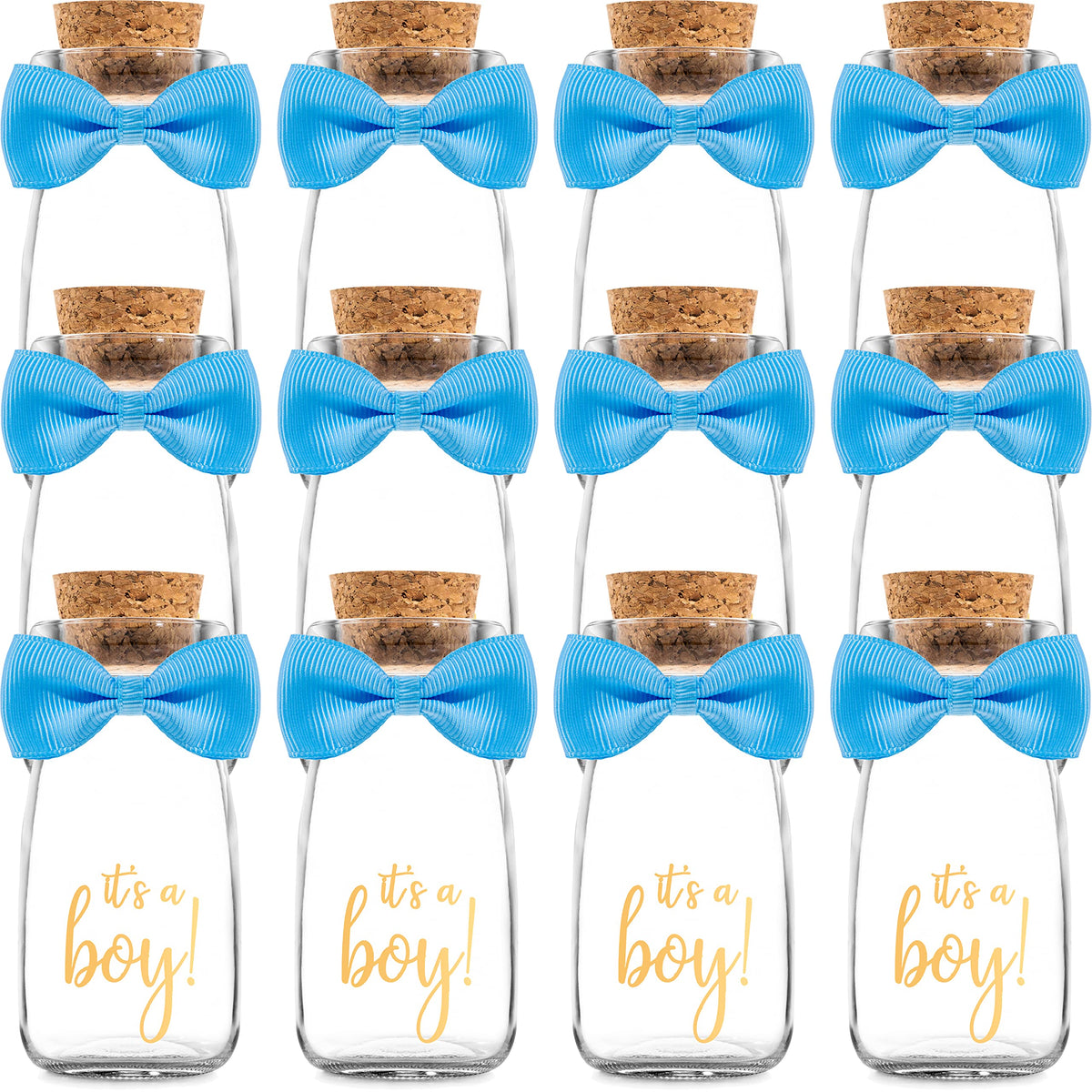 Ethisa vintage milk glass bottles arranged as a stylish baby shower centerpiece