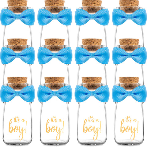 Ethisa vintage milk glass bottles arranged as a stylish baby shower centerpiece