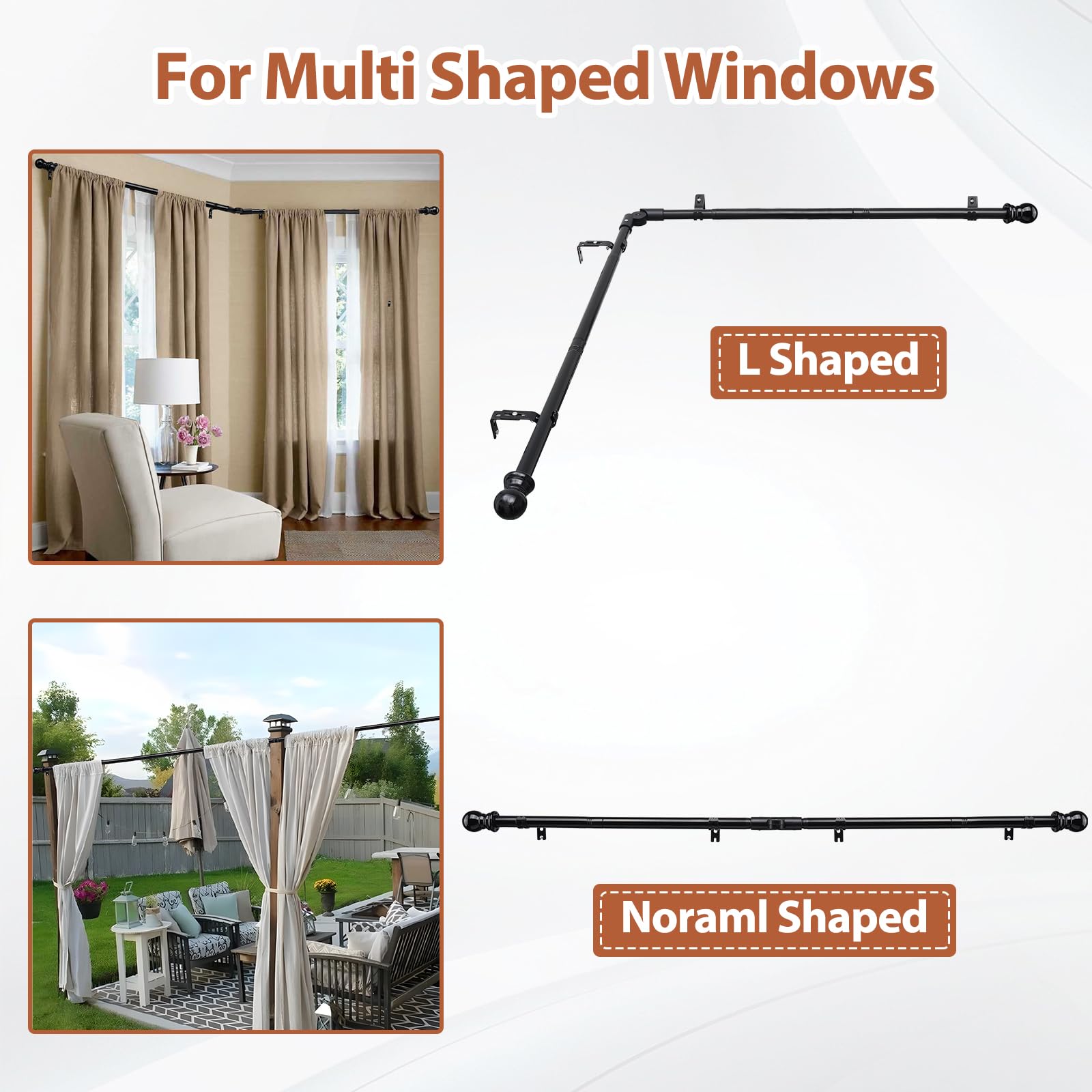 ETICSIPA corner rod with adjustable length supports windows from small to large.