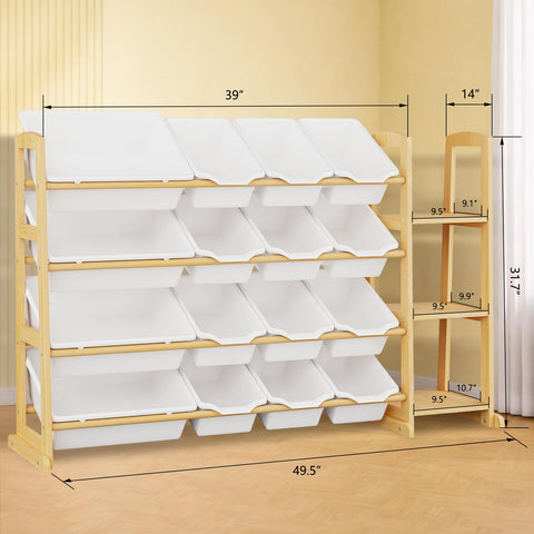 Etitlly 16-bin system demonstrates organized playtime with clearly labeled compartments.