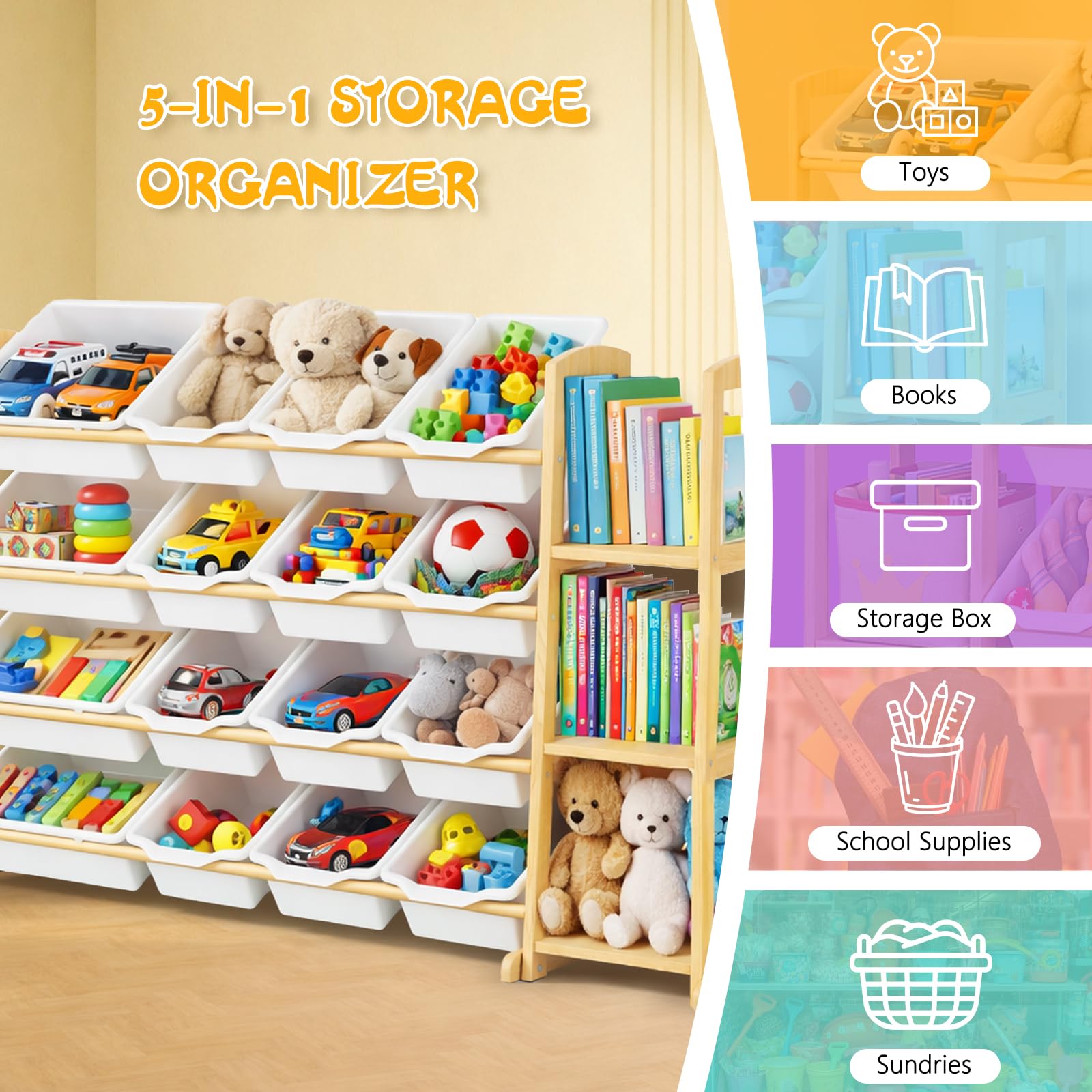 Etitlly Adjustable shelves offer customizable layout as needs evolve.