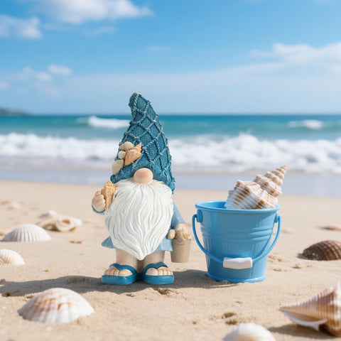 Etlemonde Resin gnome with durable coating for outdoor durability.