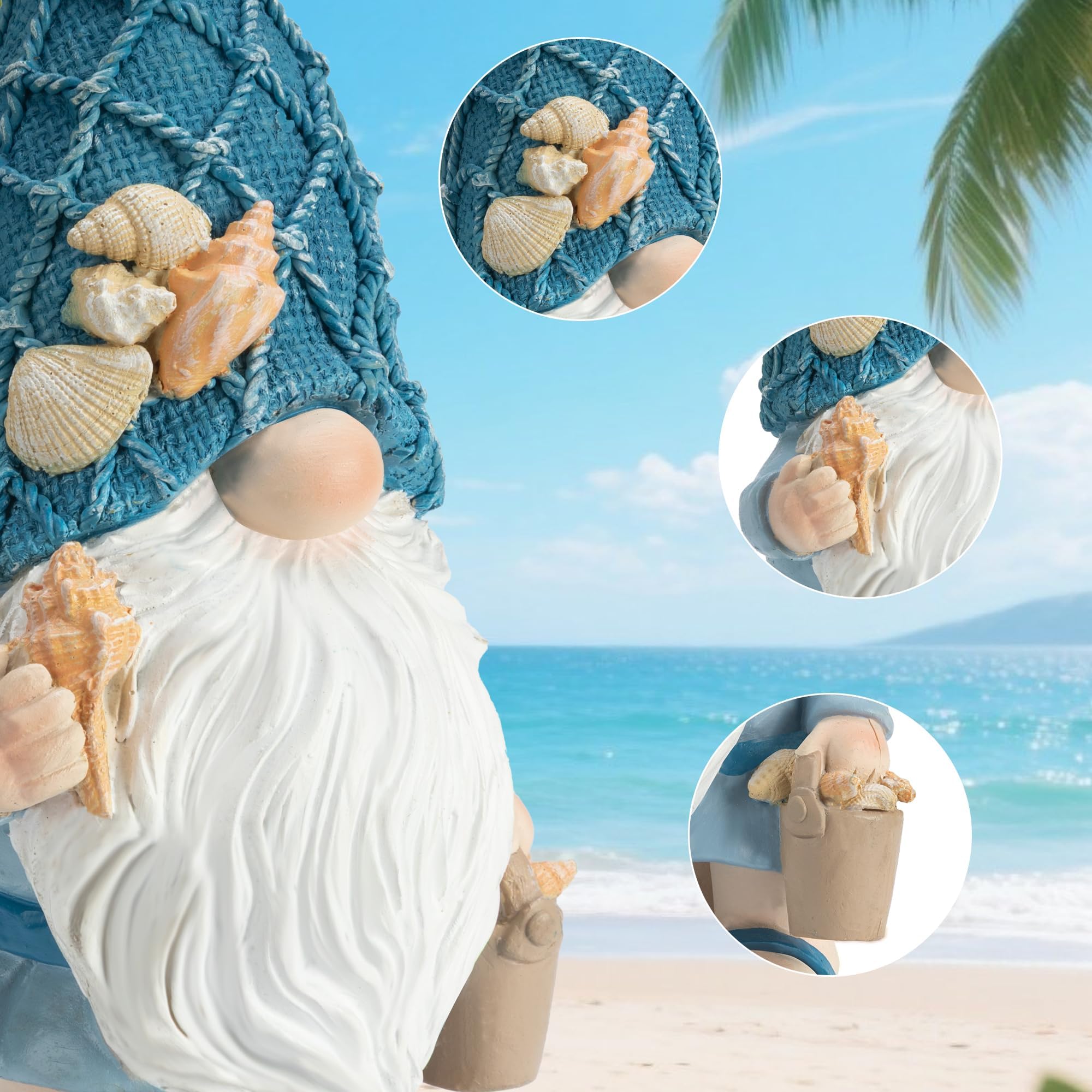 Etlemonde Beach Gnome with waves texture adds coastal whimsy.
