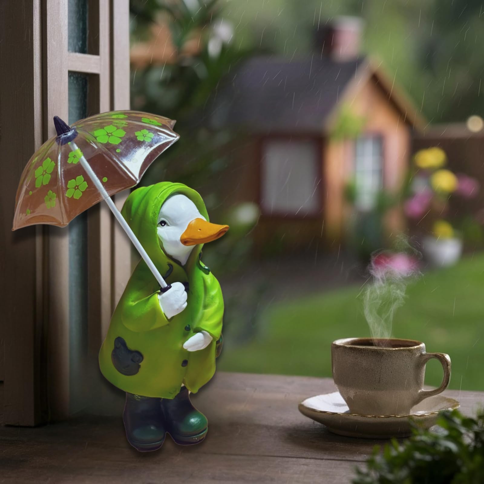 Etlemonde durable resin duck figure stays vibrant year after year.