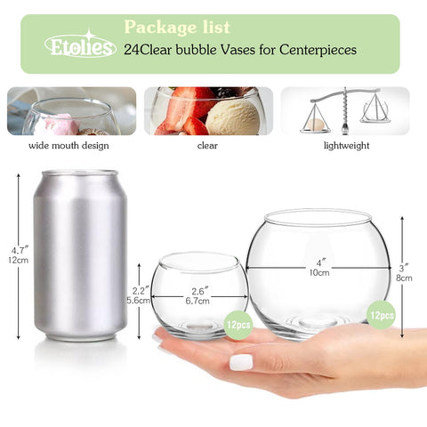 Etolies bud vase clear 4x3 inch ideal for minimalist wedding accents.