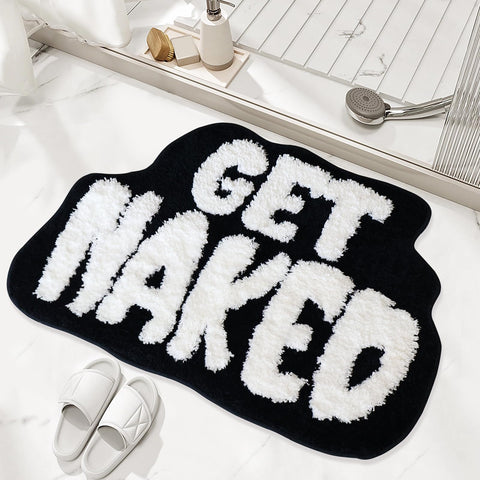 Etomiel Get Naked bath mat shows ultra-soft microfiber for quick drying and plush comfort.