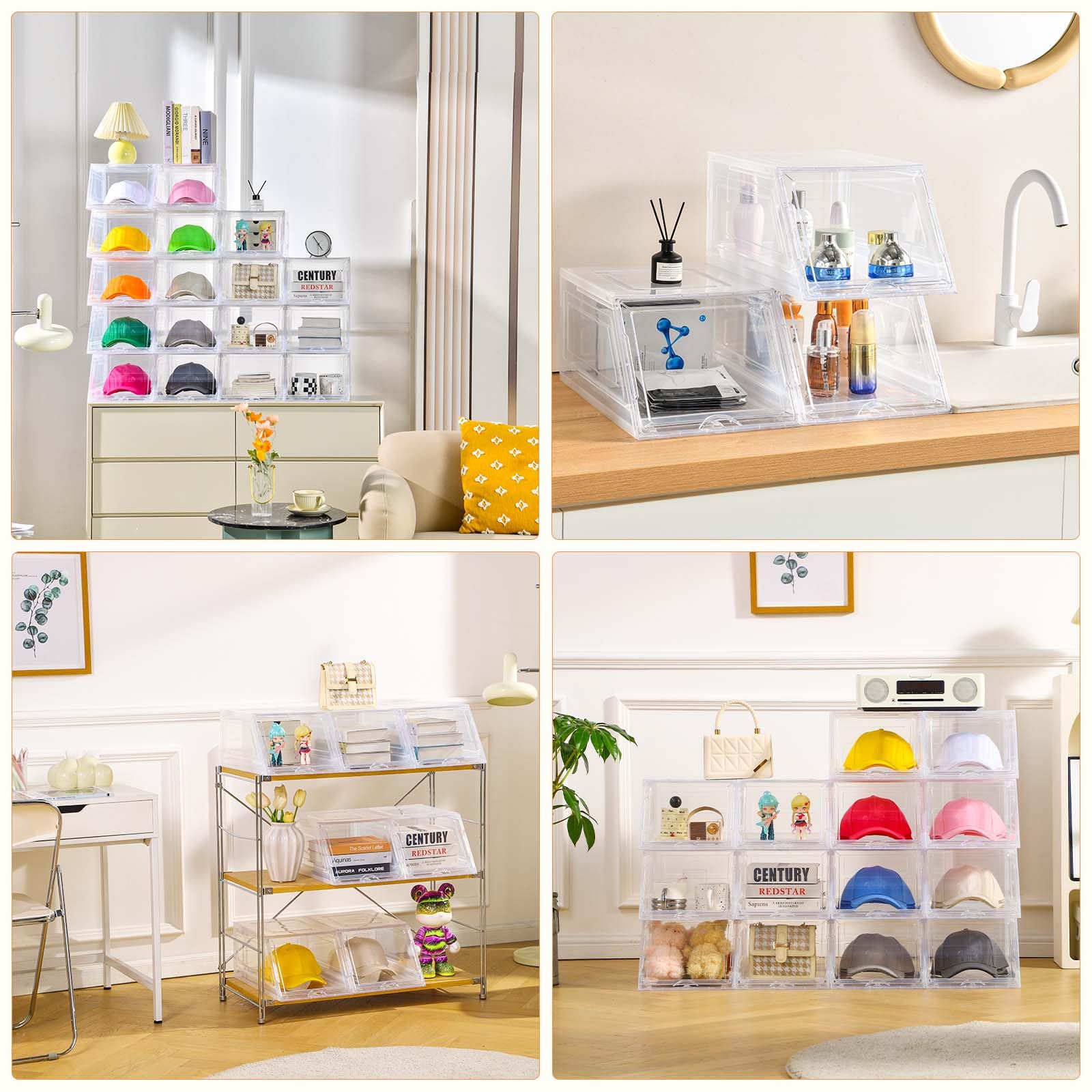 Euct hat organizer easy to assemble with snap connections and clear instructions.