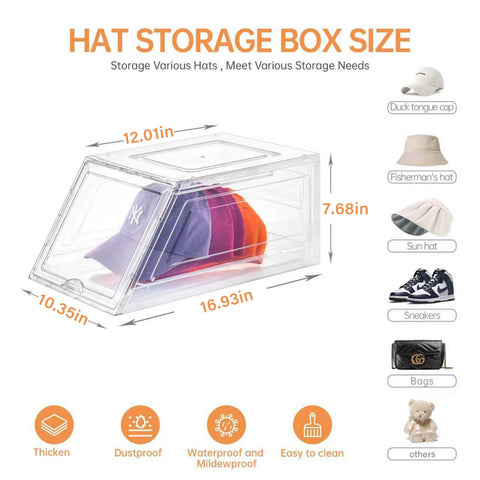 Euct hat organizer with sliding tray demonstrates quick item retrieval.