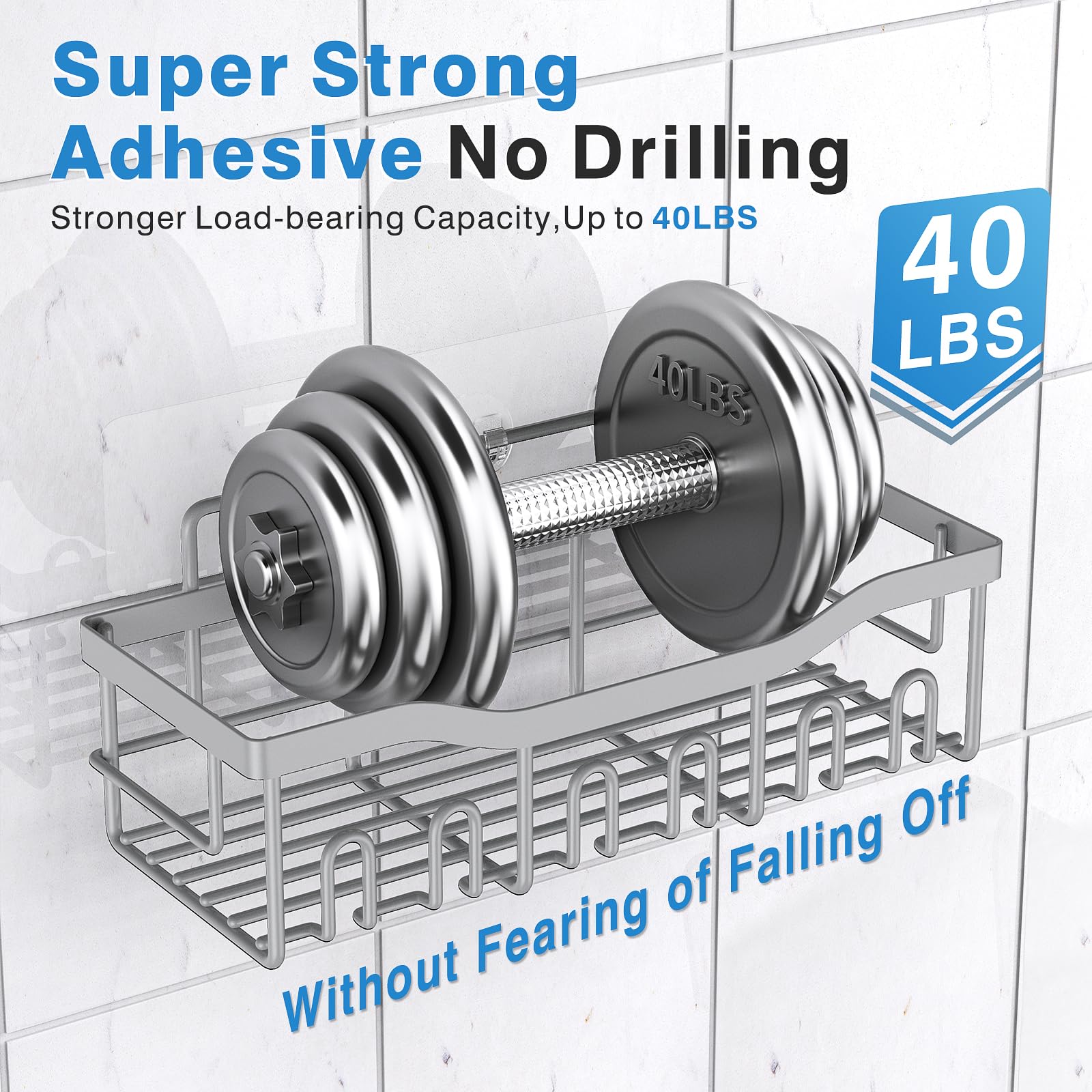 EUDELE strong adhesive supports up to 40 pounds for secure mounting.