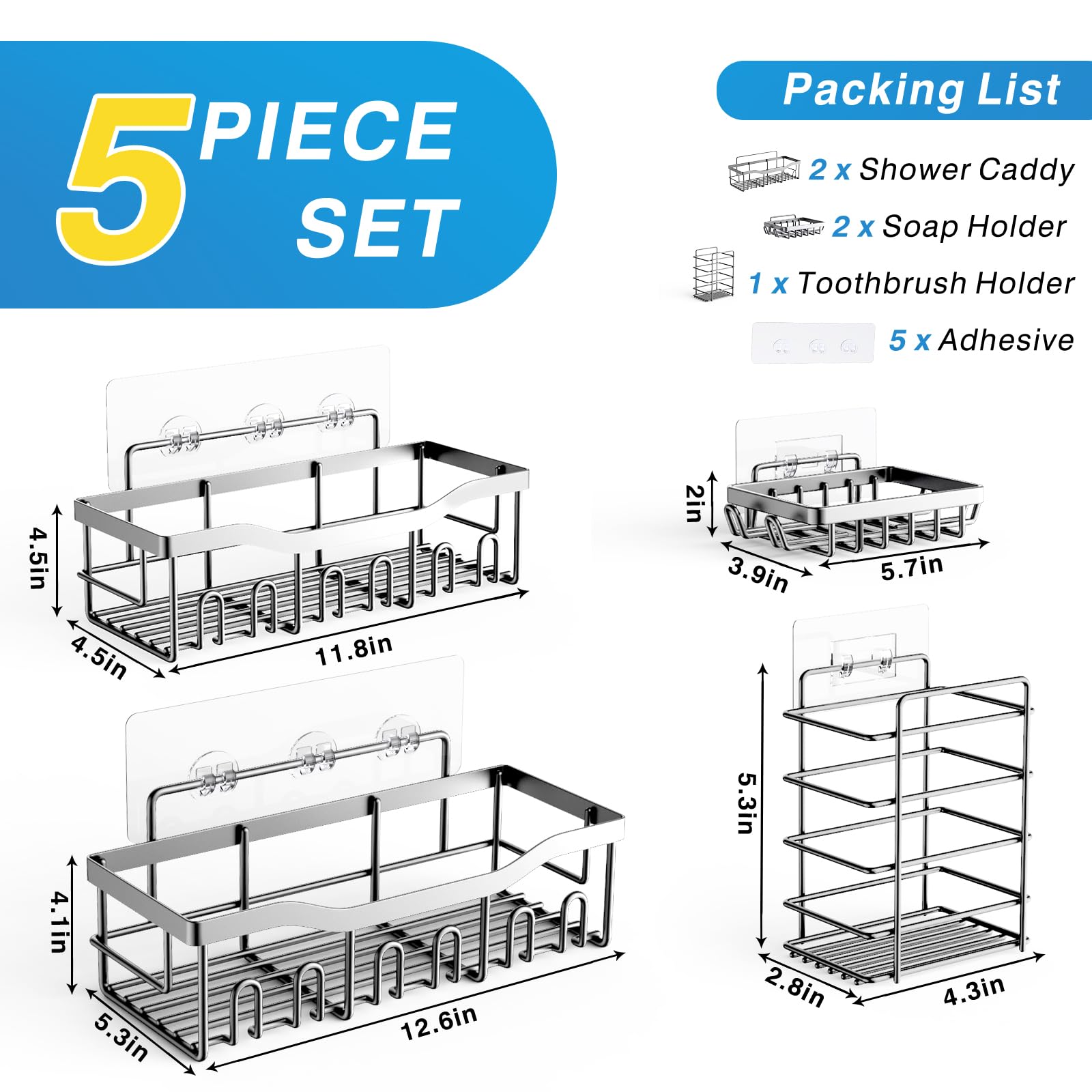 Ideal for bathroom and kitchen organization with rounded edges for safety
