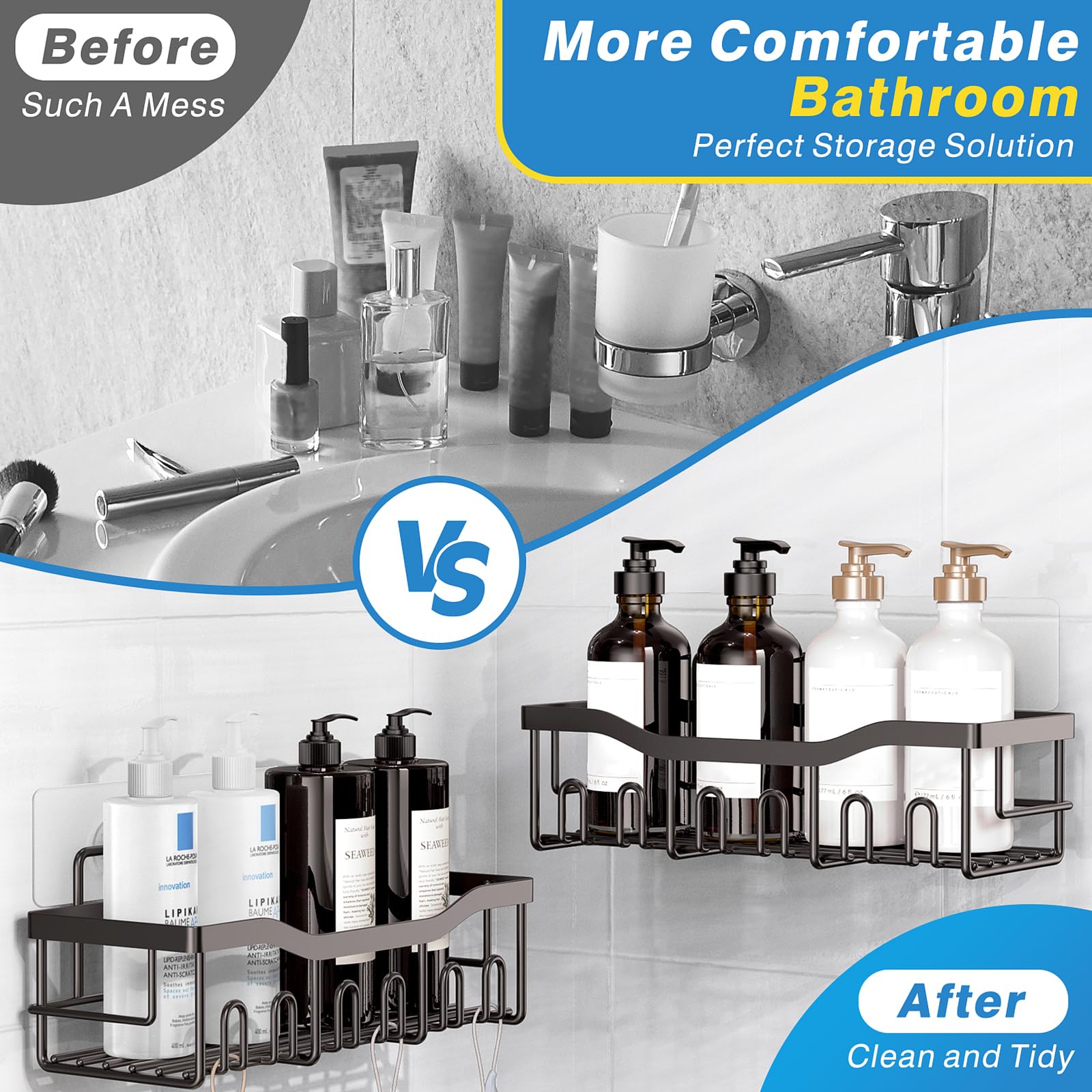 EUDELE toothbrush holder integrated with shower caddy
