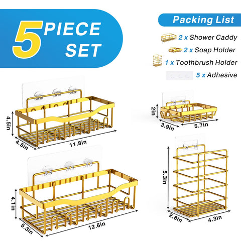 EUDELE XL shower caddy with precise dimensions for fit.
