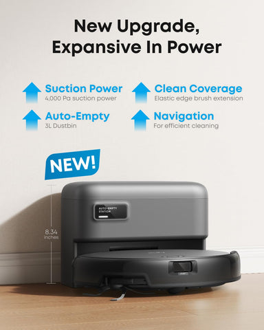 eufy C10 CornerRover arm reaching into corner to remove pet hair